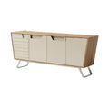 Buffet moderne en bois et métal, design épuré avec rangement intégré