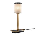 Lampe de table moderne avec abat-jour en tissu et base en métal doré